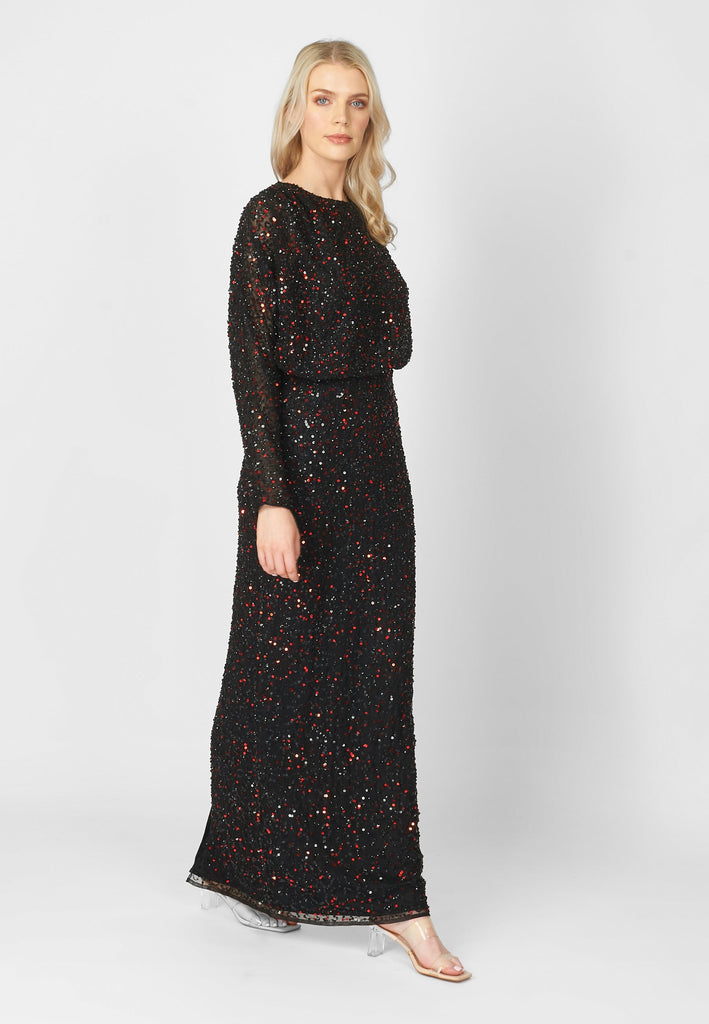 INAYA EMBELLISHED SEQUIN MAXI DRESS